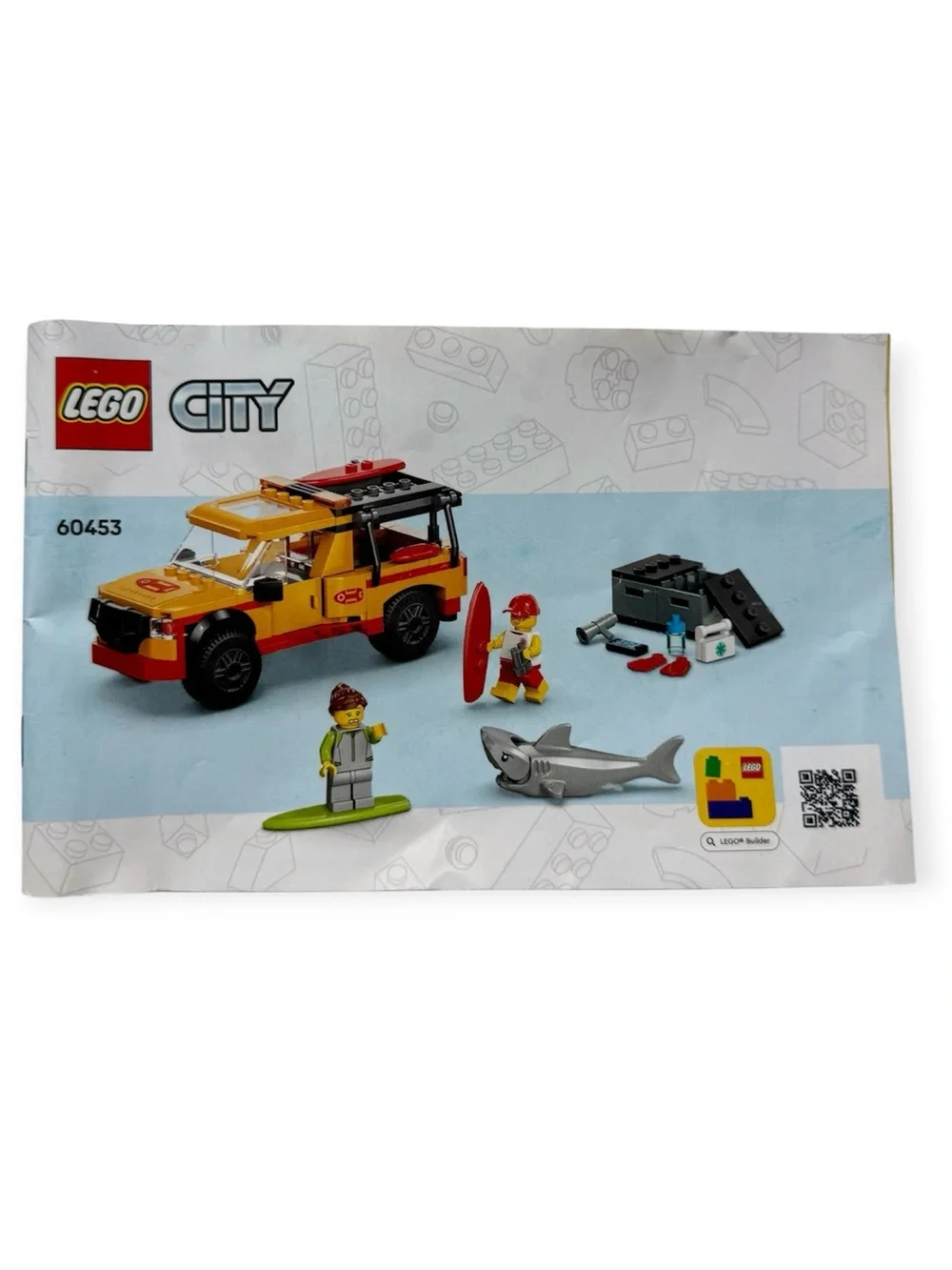 LEGO City 60453 Lifeguard Beach Rescue Truck Shark Minifigures Manual